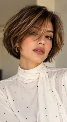 Tousled Brunette Bixie with Side Fringe - Short Haircuts