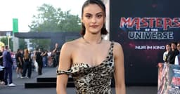 Camila Mendes Makes Plunging Dress Even Bolder With Dropped Sleeve