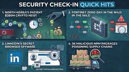 Security Check-in Quick Hits: North Korea’s Patient $280M Crypto Heist, Fortinet Zero-Day in the Wild, LinkedIn’s Secret Browser Spyware, and 36 Malicious npm Packages Poisoning Supply Chains
