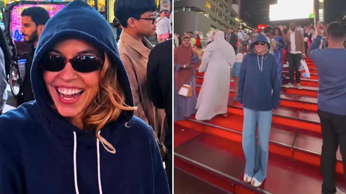 Fans are loving Sydney Sweeney's relaxed hoodie-and-denim look from her Times Square outing