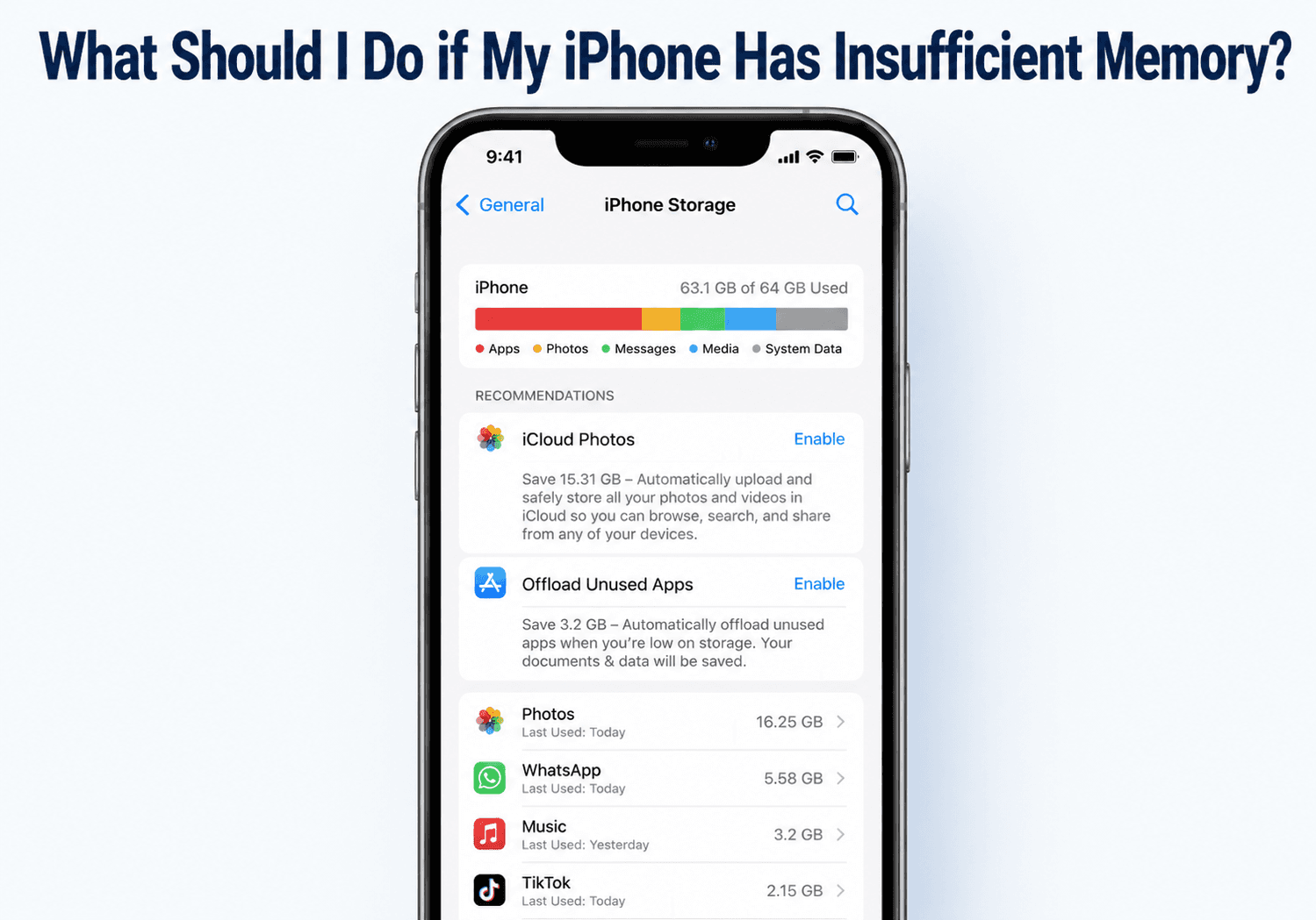 What to Do If Your iPhone has Insufficient Memory?