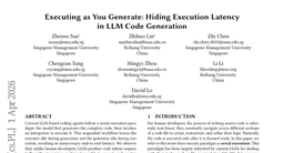 Executing as You Generate: Hiding Execution Latency in LLM Code Generation