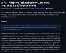 @_akhaliq: A-RSI

Adaptive Task Refresh for Zero-Data Multimodal Self-Improvement

paper: https://t.co/nLGUxell...