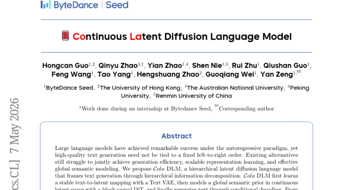 Continuous Latent Diffusion Language Model