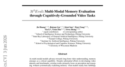 M^3Eval: Multi-Modal Memory Evaluation through Cognitively-Grounded Video Tasks