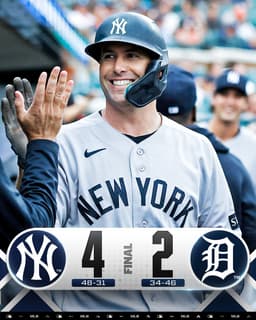 @MLB: Paul Goldschmidt homers twice to lead the @Yankees to a road win! https://t.co/HWJrEhobwd
