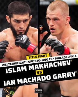 @MMAFighting: Islam Makhachev defends his #UFC welterweight title against Ian Machado Garry! https://t.co/0Ch0uScS...