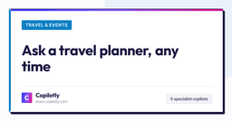 AI travel planner - 5 specialist copilots