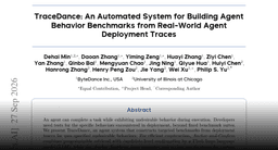 Paper page - TraceDance: An Automated System for Building Agent Behavior Benchmarks from Real-World Agent Deployment Traces