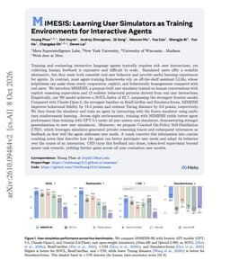 @omarsar0 reposted: Banger paper from Meta Superintelligence Labs on user simulators for agent train...