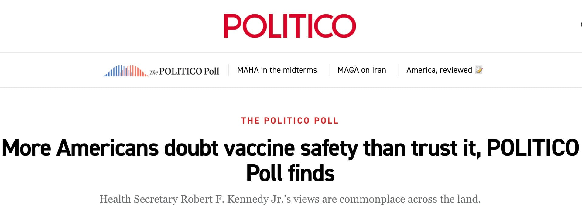 More Americans doubt vaccine safety than trust it, POLITICO Poll finds