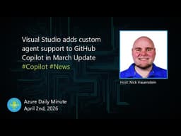 Visual Studio adds custom agent support to GitHub... - Azure Daily Minute Podcast - 02-APR-2026