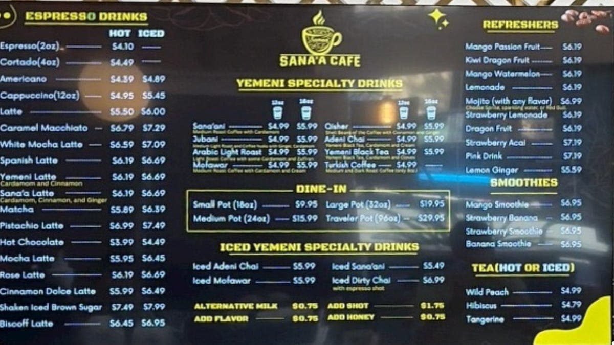 Sana’a Café: Dwight & Telegraph: FRIDAY FOG & FLATLANDS