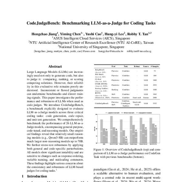 Benchmarking LLM-as-a-Judge for Coding Tasks