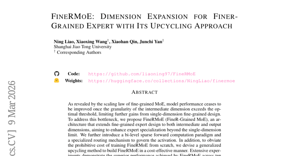 FineRMoE: Dimension Expansion for Finer-Grained Expert with Its Upcycling Approach