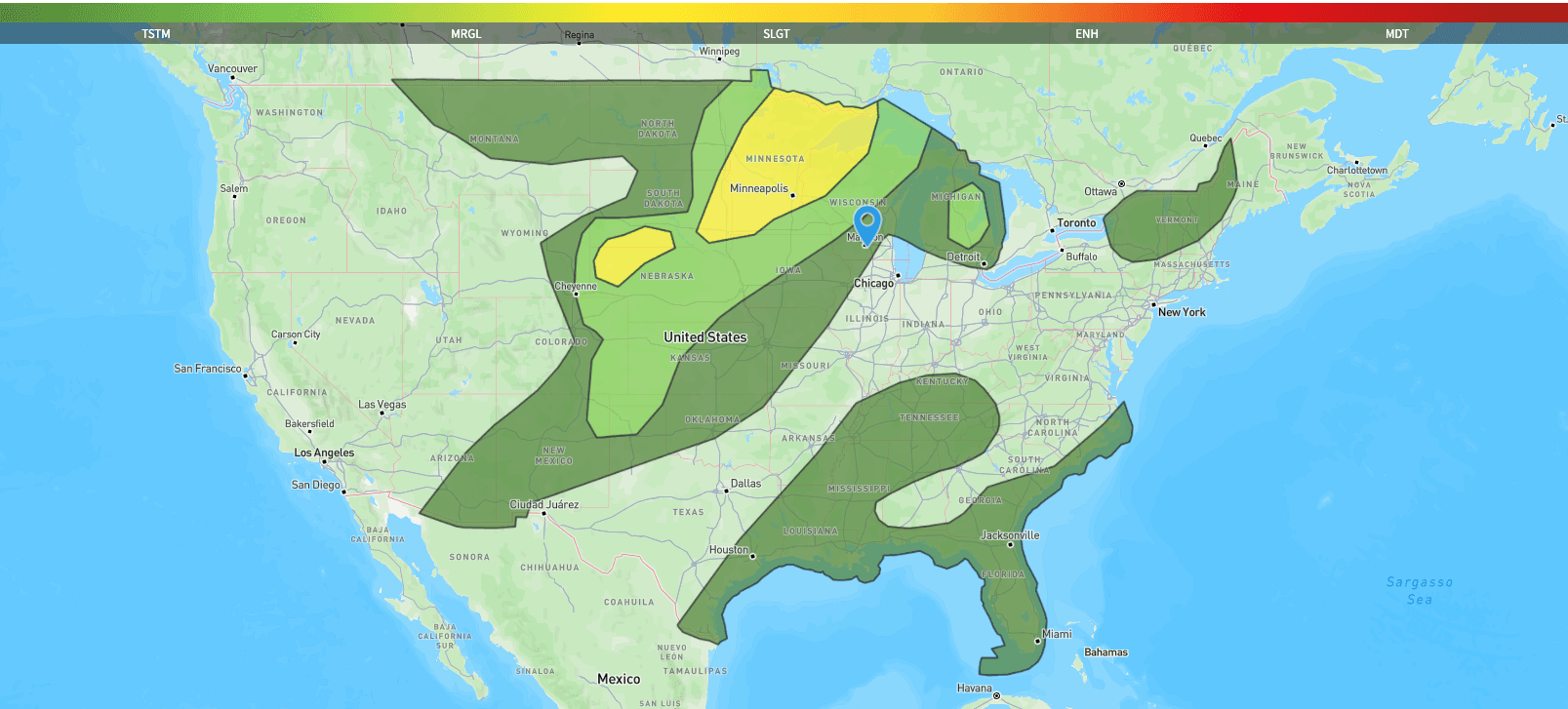Ormond Beach, FL Severe Weather Outlook: Today's Storm Risk Map