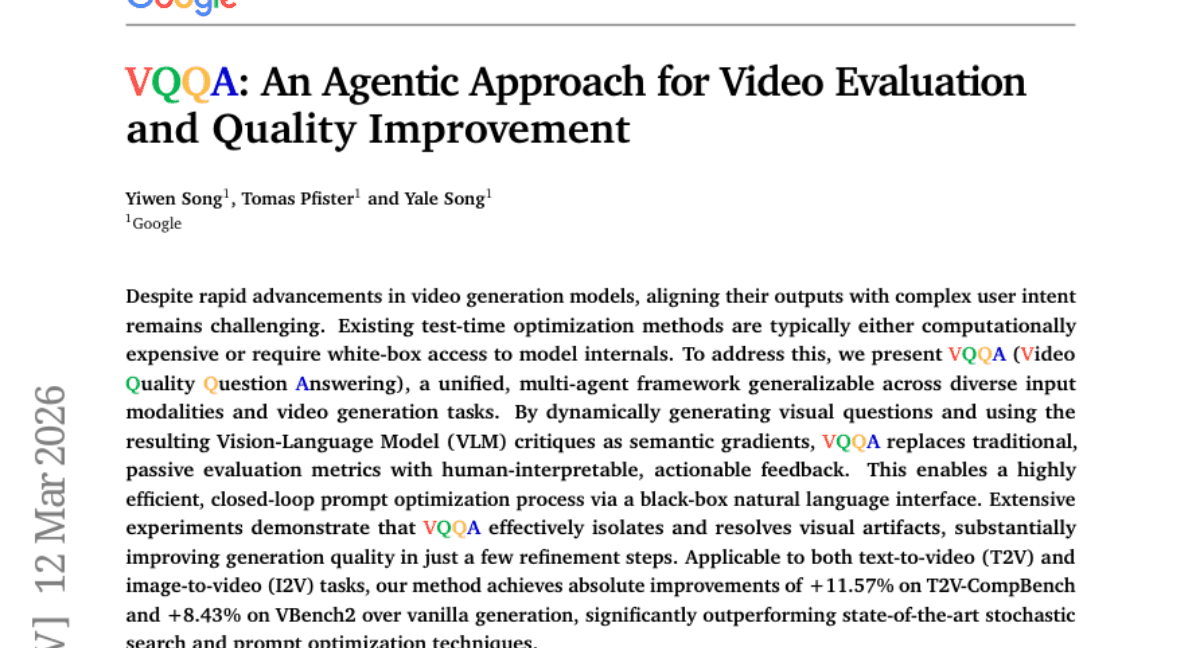 VQQA: An Agentic Approach for Video Evaluation and Quality Improvement