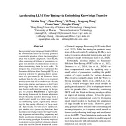 Accelerating LLM Fine-Tuning via Embedding Knowledge Transfer