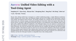 Aurora: Unified Video Editing with a Tool-Using Agent