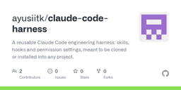 GitHub - ayusiitk/claude-code-harness: A reusable Claude Code ...