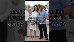 Jack Black supporting pregnant Angelina Jolie during KUNG FU PANDA press tour 🥹