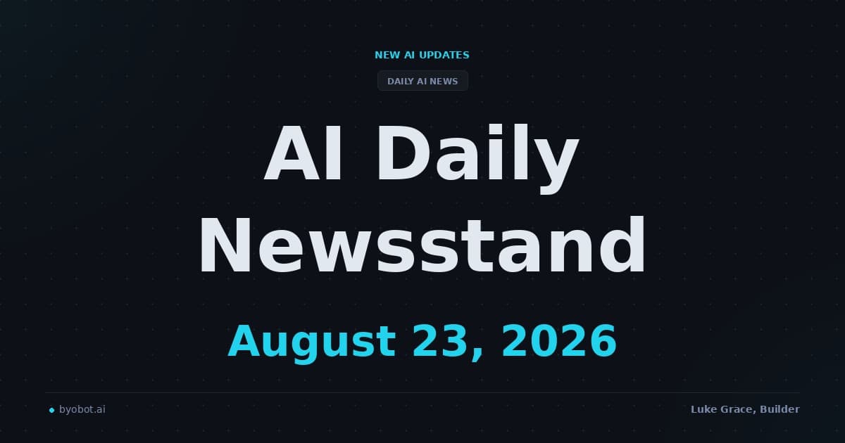 AI Daily Newsstand: August 23, 2026: Nvidia ARC-AGI-3 Score, DeepSeek Vision Model, Grok Zero-Click Flaw