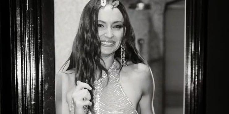 Sophie Turner Celebrates Her Birthday in a Shimmering Naked Dress