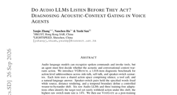 Do Audio LLMs Listen Before They Act? Diagnosing Acoustic-Context Gating in Voice Agents
