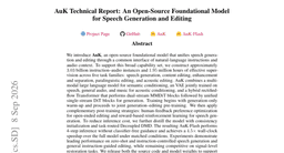 AuK Technical Report: An Open-Source Foundational Model for Speech Generation and Editing