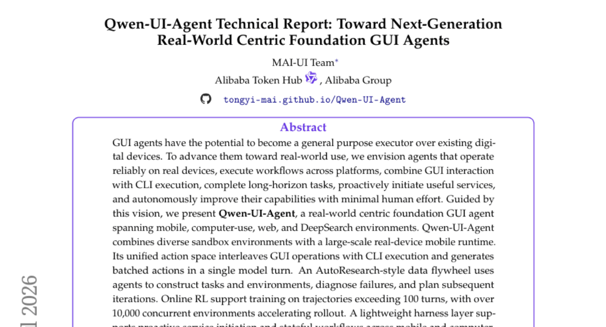 Qwen-UI-Agent Technical Report: Toward Next-Generation Real-World Centric Foundation GUI Agents
