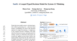 SanSi: A Looped Typed Decision Model for System 1.5 Thinking