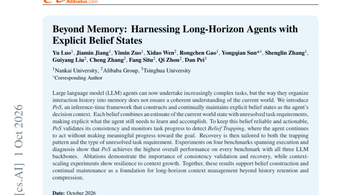 Beyond Memory: Harnessing Long-Horizon Agents with Explicit Belief States