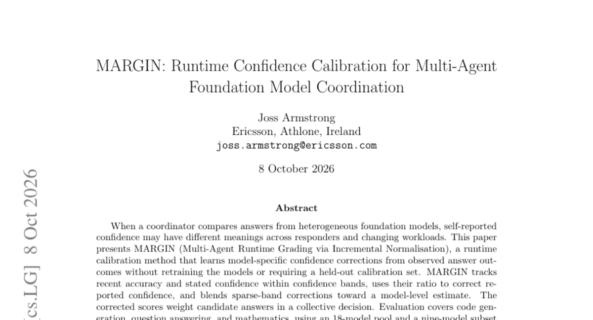 MARGIN: Runtime Confidence Calibration for Multi-Agent Foundation Model Coordination