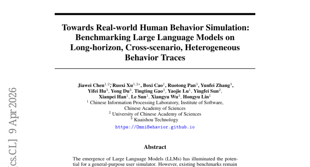 Towards Real-world Human Behavior Simulation: Benchmarking Large Language Models on Long-horizon, Cross-scenario, Heterogeneous Behavior Traces