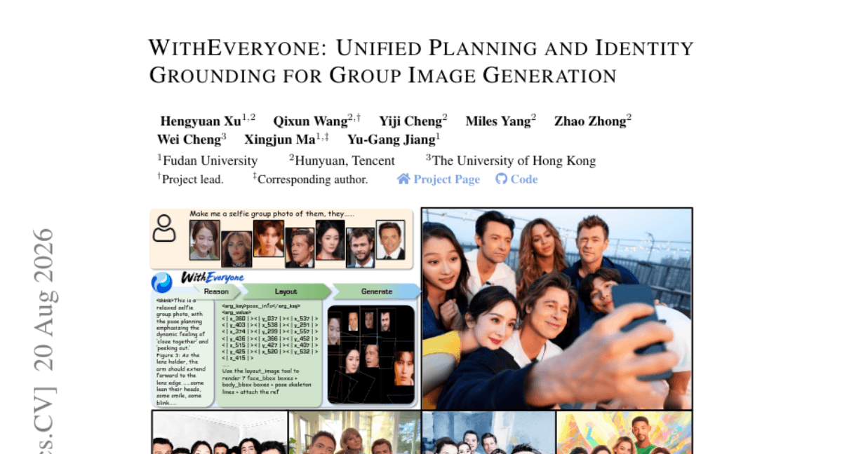 WithEveryone: Unified Planning and Identity Grounding for Group Image Generation