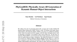 PhyGenHOI: Physically-Aware 4D Generation of Dynamic Human-Object Interactions