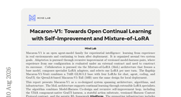 Macaron-V1: Towards Open Continual Learning with Self-Improvement and Mixture-of-LoRA