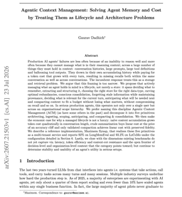 @omarsar0 reposted: // Agentic Context Management //

Great read for the weekend.

(bookmark it)

Pr...