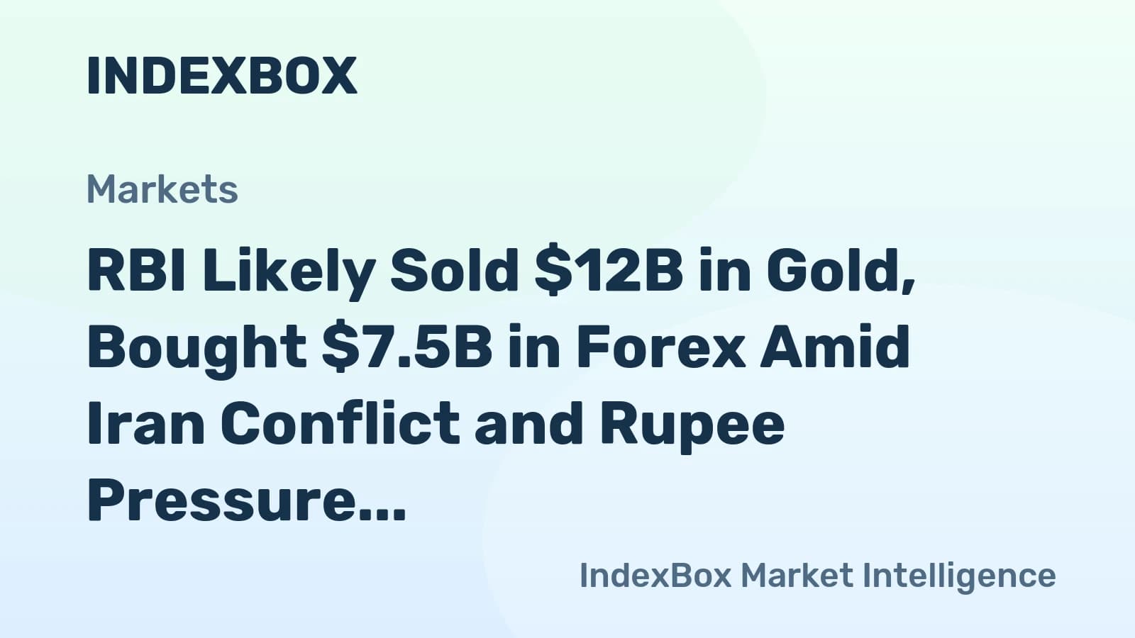 RBI Gold Sales, Forex Intervention, and Rupee Impact: Report - News and Statistics