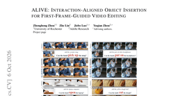 ALIVE: Interaction-Aligned Object Insertion for First-Frame-Guided Video Editing