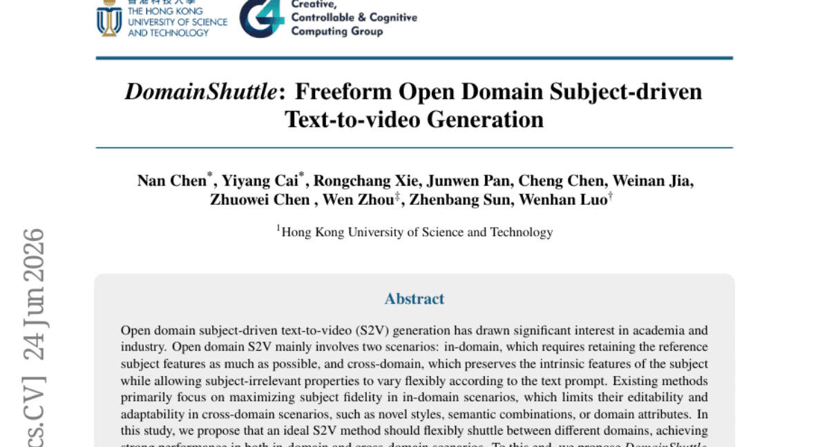DomainShuttle: Freeform Open Domain Subject-driven Text-to-video Generation