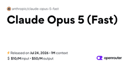 Claude Opus 5 (Fast) - API Pricing & Providers