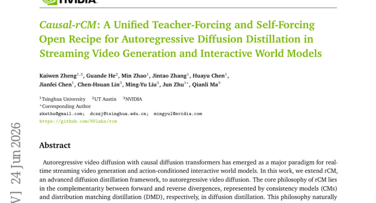 Causal-rCM: A Unified Teacher-Forcing and Self-Forcing Open Recipe for Autoregressive Diffusion Distillation in Streaming Video Generation and Interactive World Models
