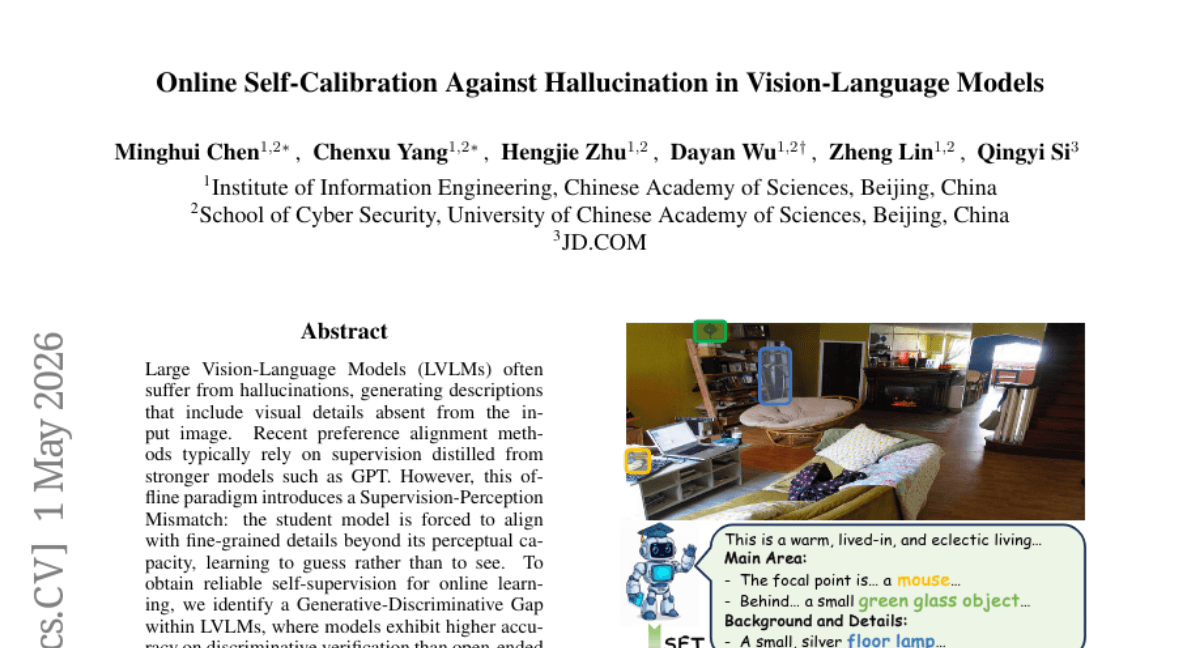 Online Self-Calibration Against Hallucination in Vision-Language Models