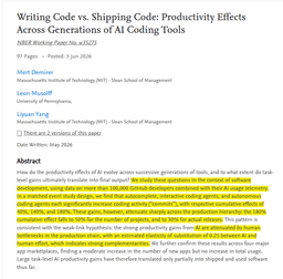 @GaryMarcus reposted: New MIT study.  Code volume surges by 300%, but output increases by only 30%: Th...