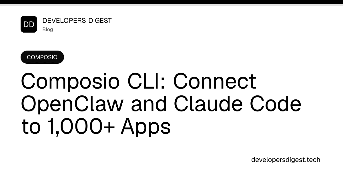 Composio CLI: Connect OpenClaw and Claude Code to 1,000 ...