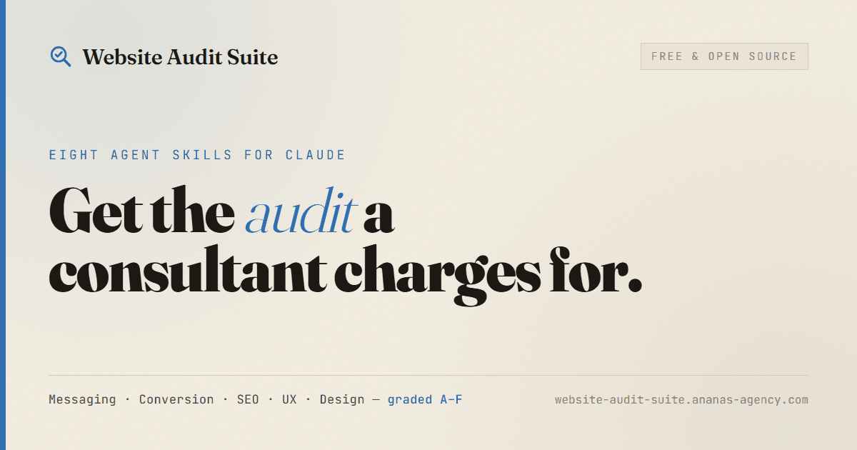 Website Audit Suite — a graded site audit from Claude Skills