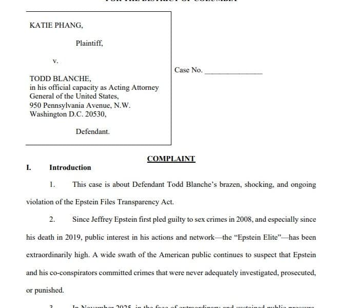 Finally: A Judge Orders the Government to Release the Rest of the Epstein Files in a Lawsuit Filed by Katie Phang