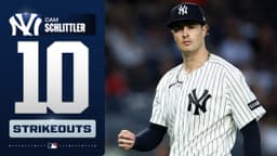 Cam Schlittler strikes out 10 for the Yankees! 😤 (4th double-digit strikeout game of the year! 🤫)