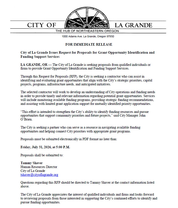 Request for Proposals • La Grande, OR